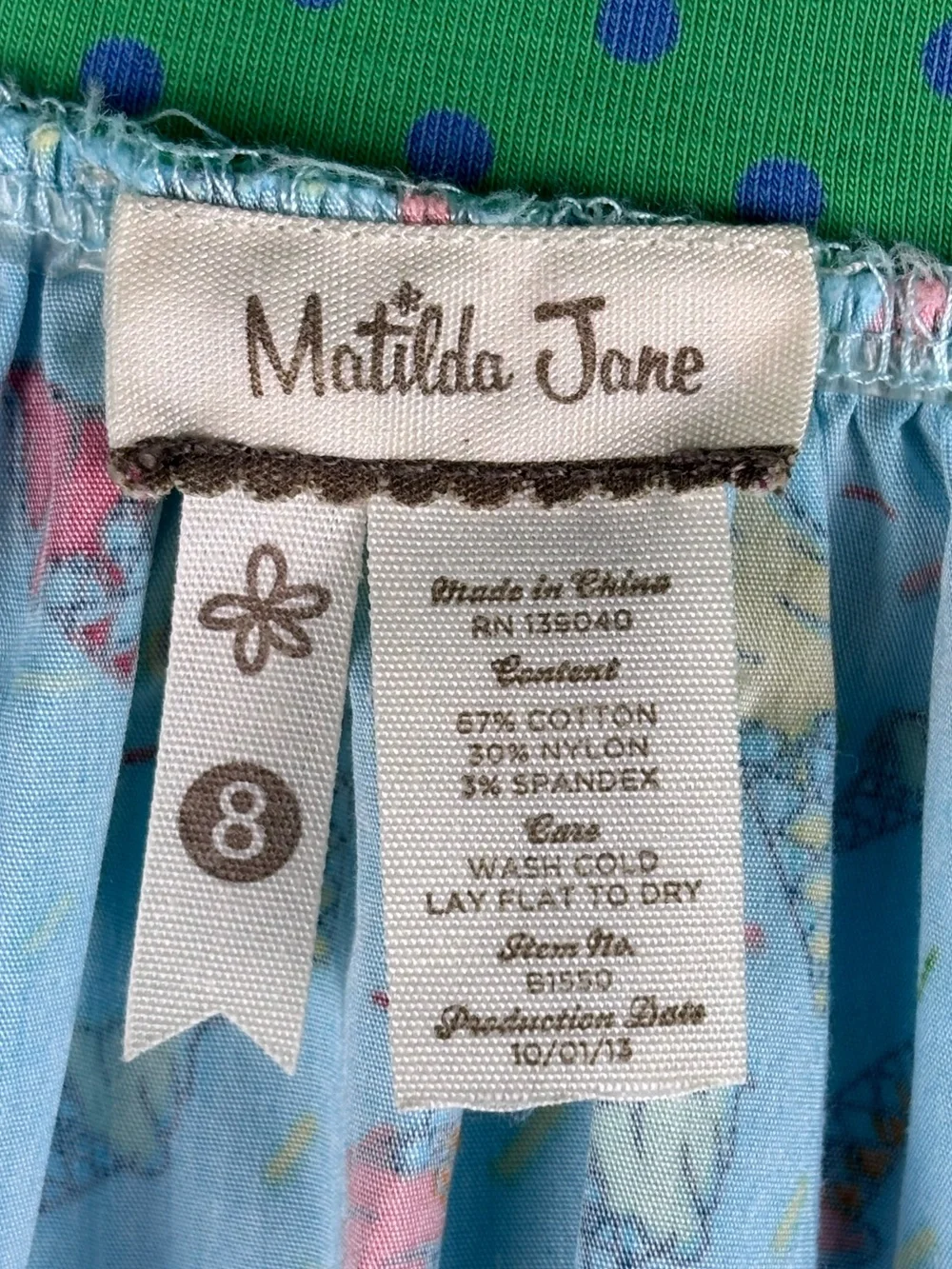 Matilda Jane Girls Size 8 Ice Cream Print Twirl Skirt Floral Ruffle Boutique